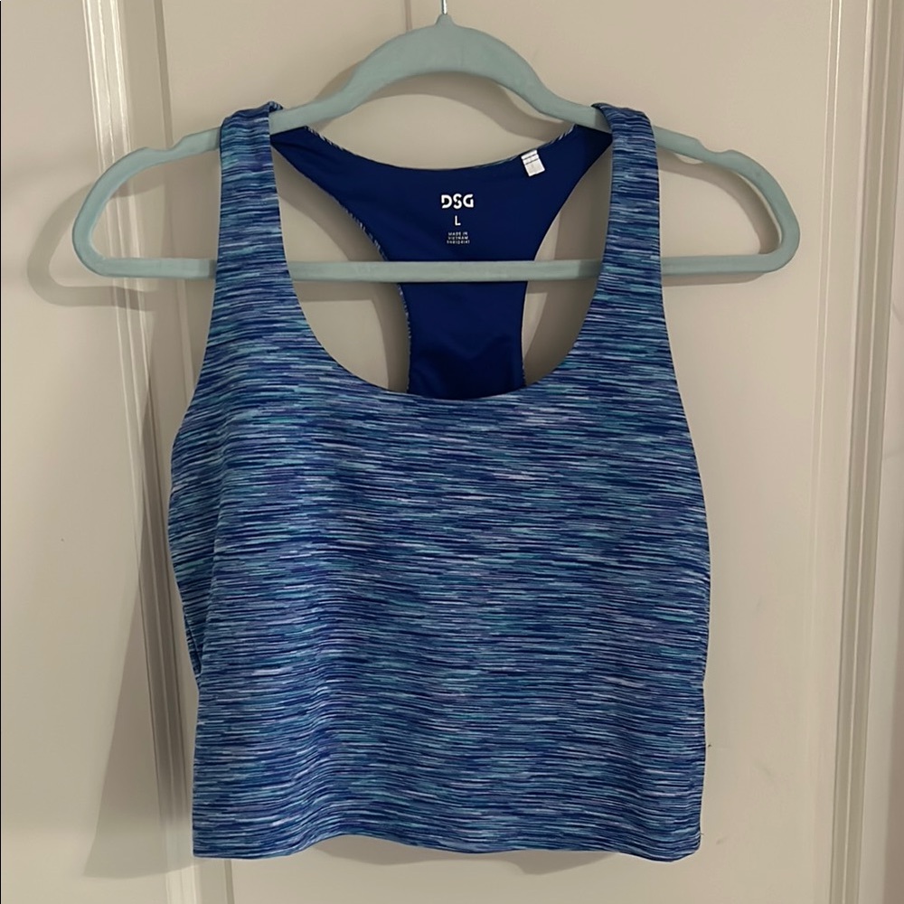 DSG Blue Racerback Cropped Workout Top